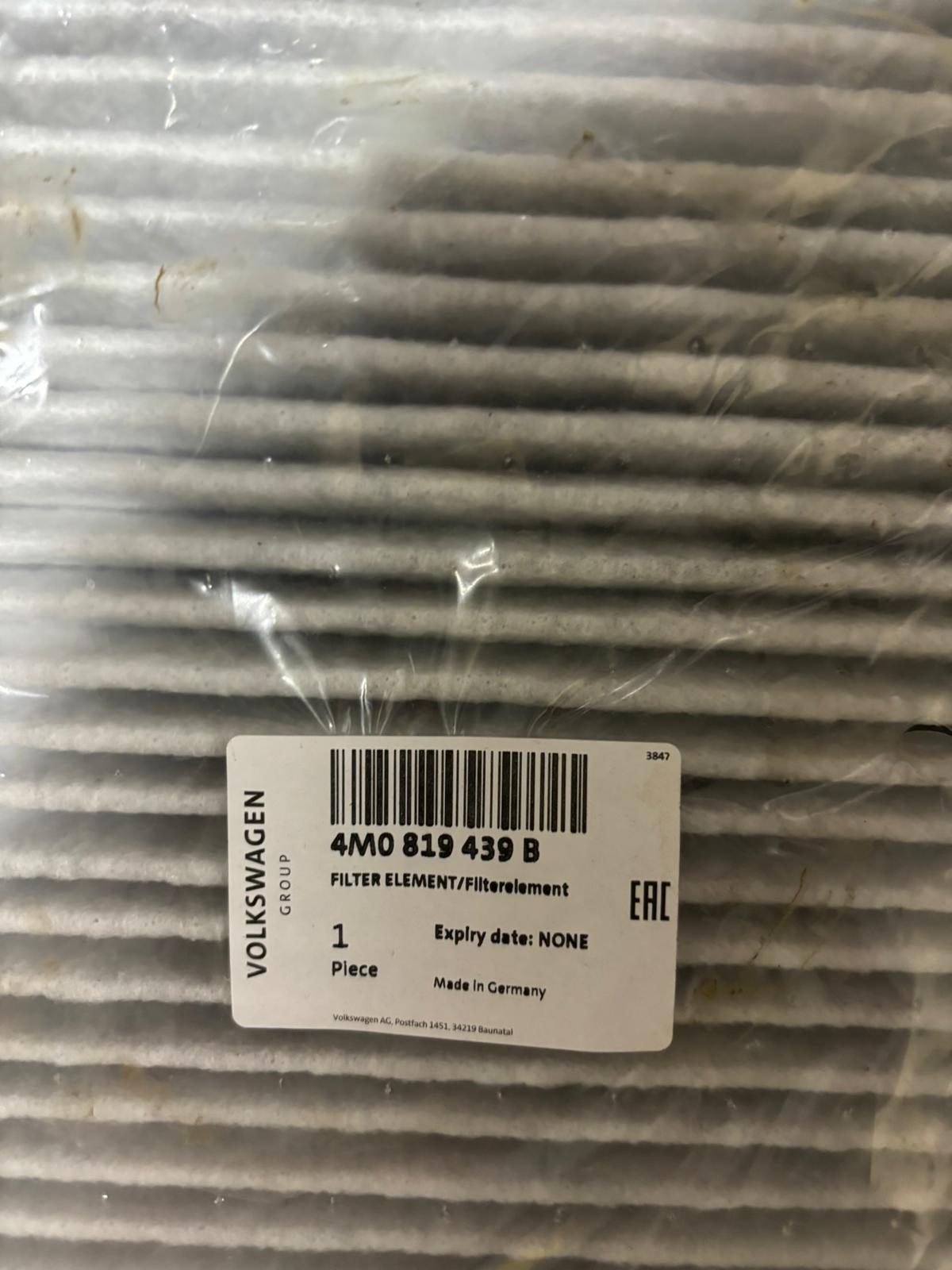 Audi Touareg Pollen Filter 4M0819439B New